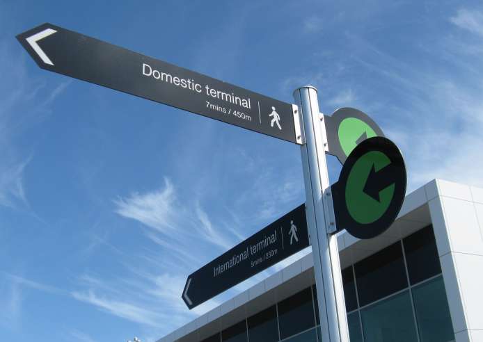 Auckland Airport Navigator Directional Post